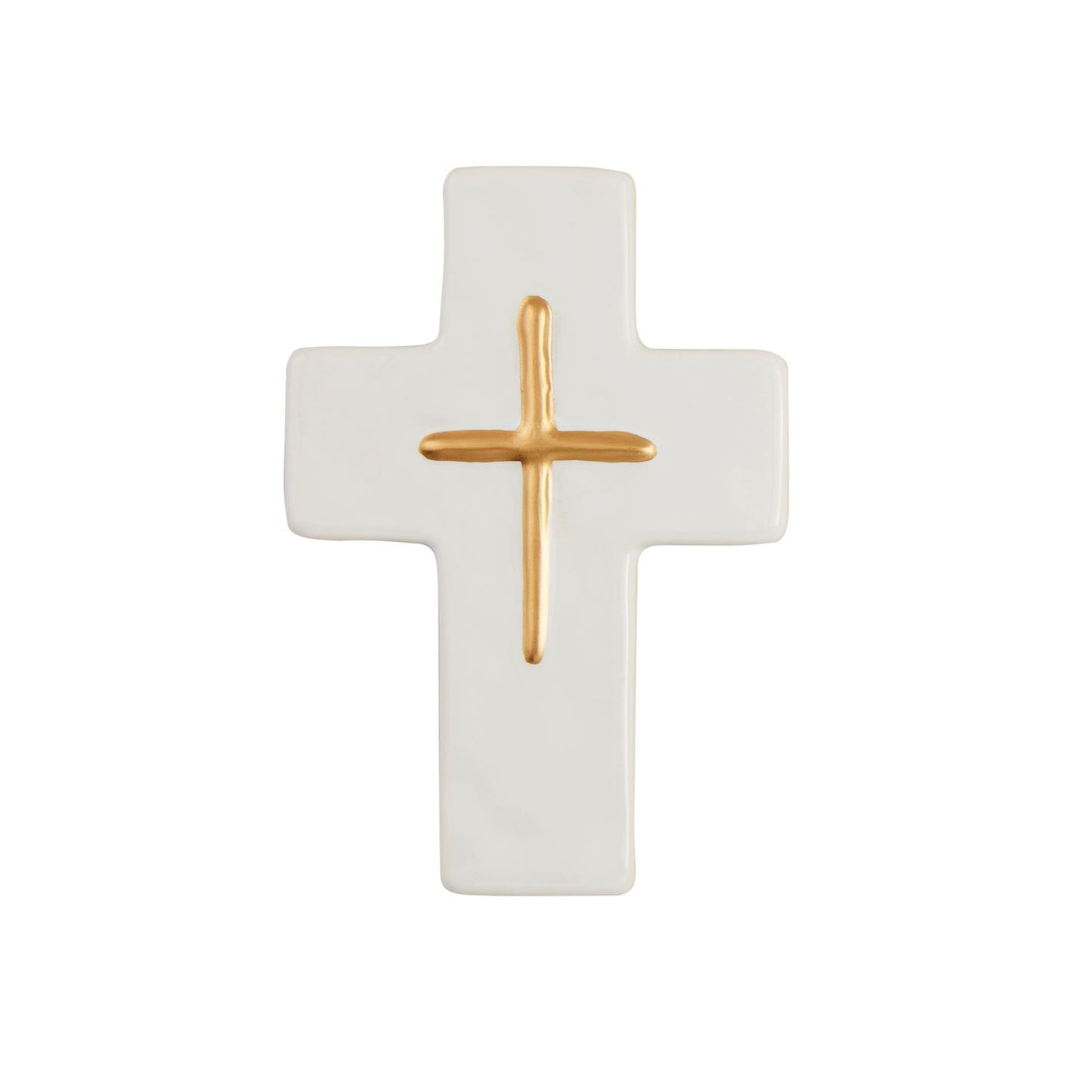 Ceramic & Gold Thin Cross