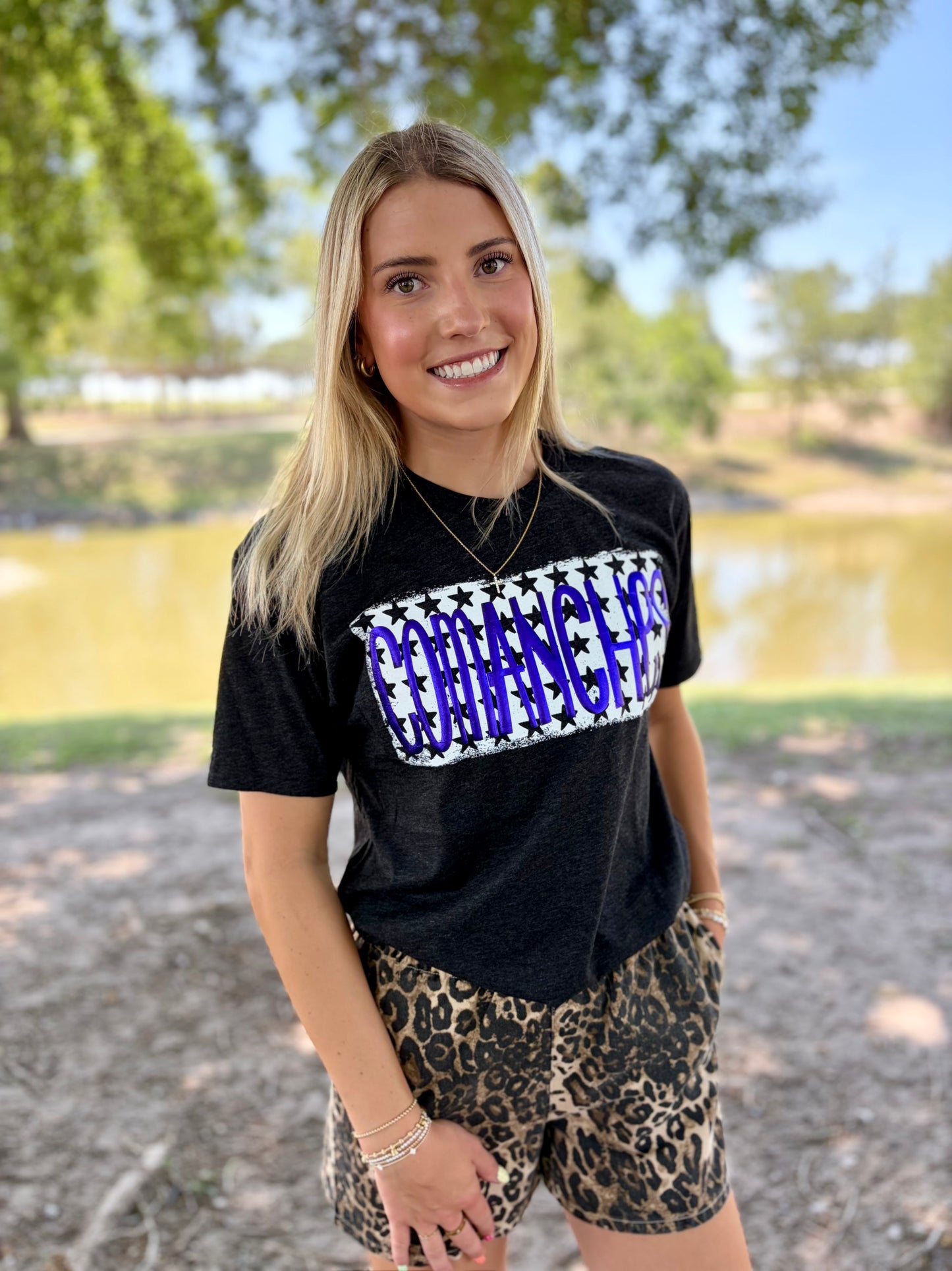 Metallic Puff Comanche Tee