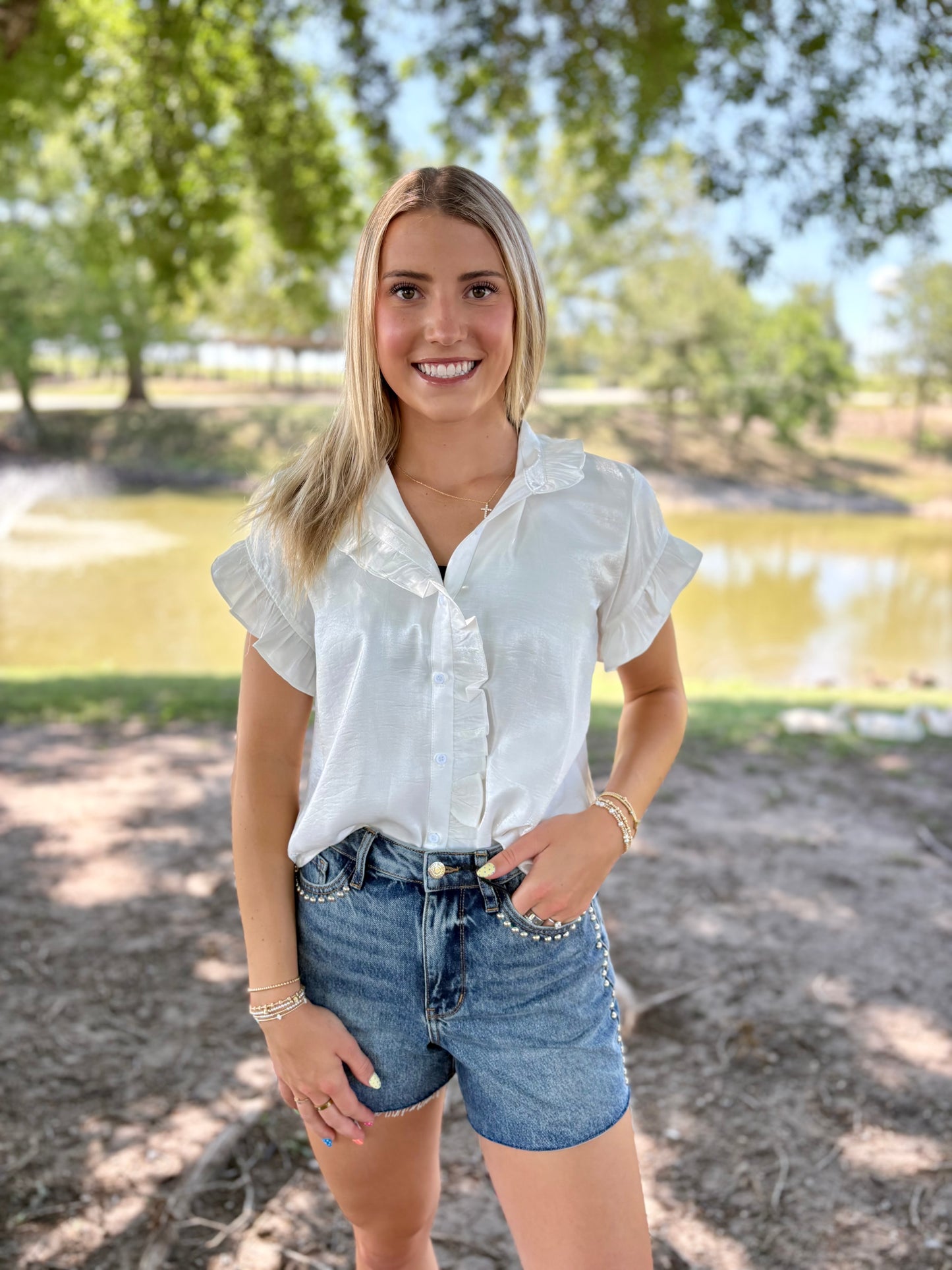 Shimmer White Top