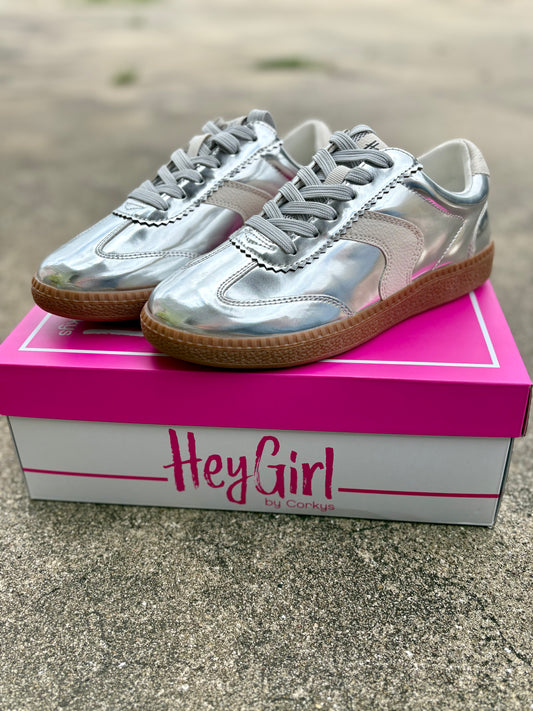 Rumor Has It in Silver Mirror Metallic Sneaker