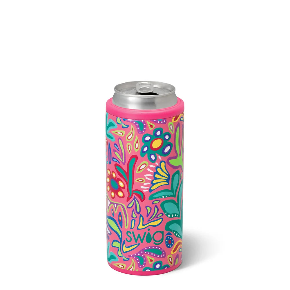 Floral Rose Skinny Can Cooler by Swig