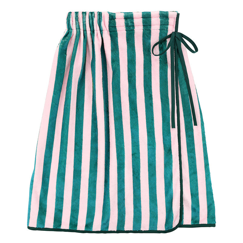 Spa Wrap -Pink + Green Stripe