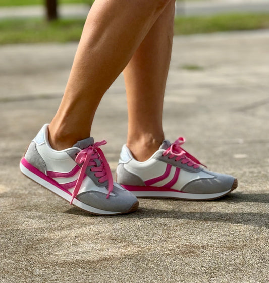 Kick Off Grey & Pink Combo Sneaker