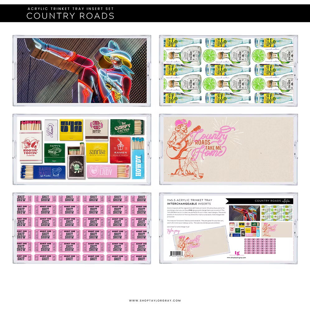 Country Roads Acrylic Tray & Insert Set