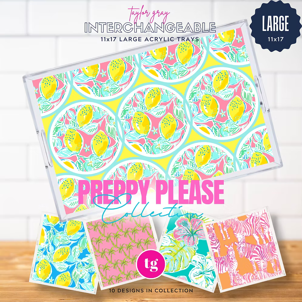 Preppy Please Taylor Gray Acrylic Tray & Inserts
