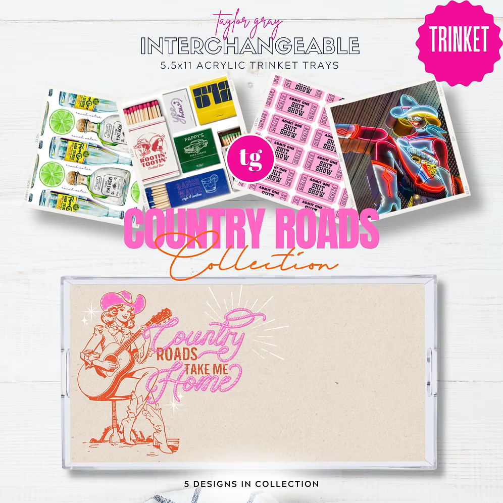 Country Roads Acrylic Tray & Insert Set