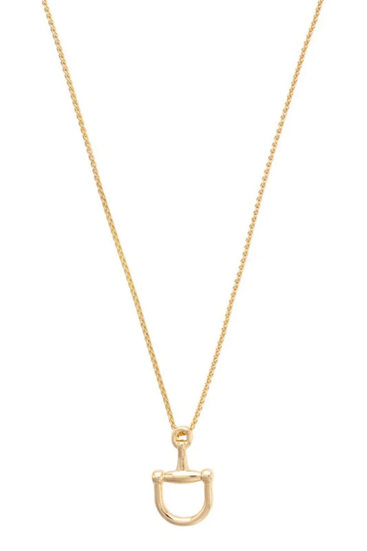Cinnamon Horsebit Necklace in Shiny Gold