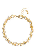 Krystal Twisted Rhinestone Bracelet in Shiny Gold