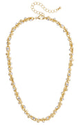 Krystal Twisted Rhinestone Necklace in Shiny Gold