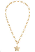 Bessie Puffy Star Convertible Necklace in Shiny Gold