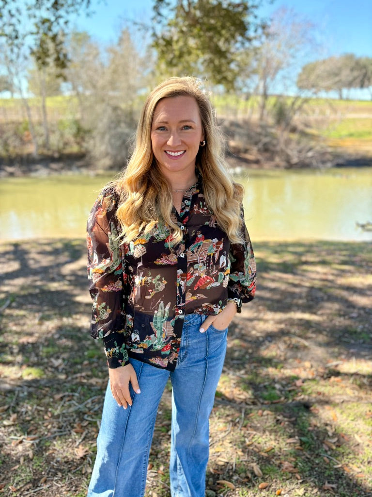 Wild West Button Down Top