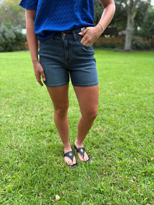 Wendi Denim Dark Wash Shorts by Judy Blue
