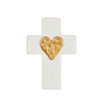 Ceramic & Gold Heart Cross