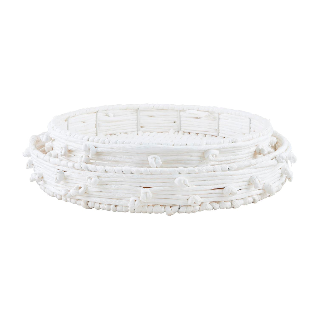 White Knot Rope Tray Set
