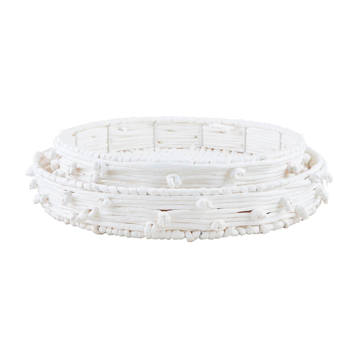 White Knot Rope Tray Set