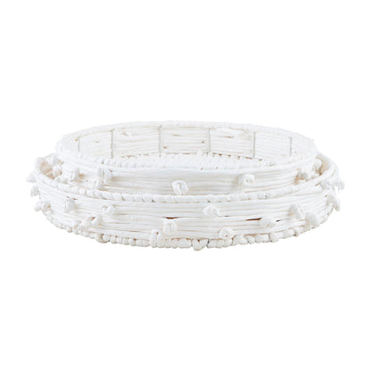 White Knot Rope Tray Set