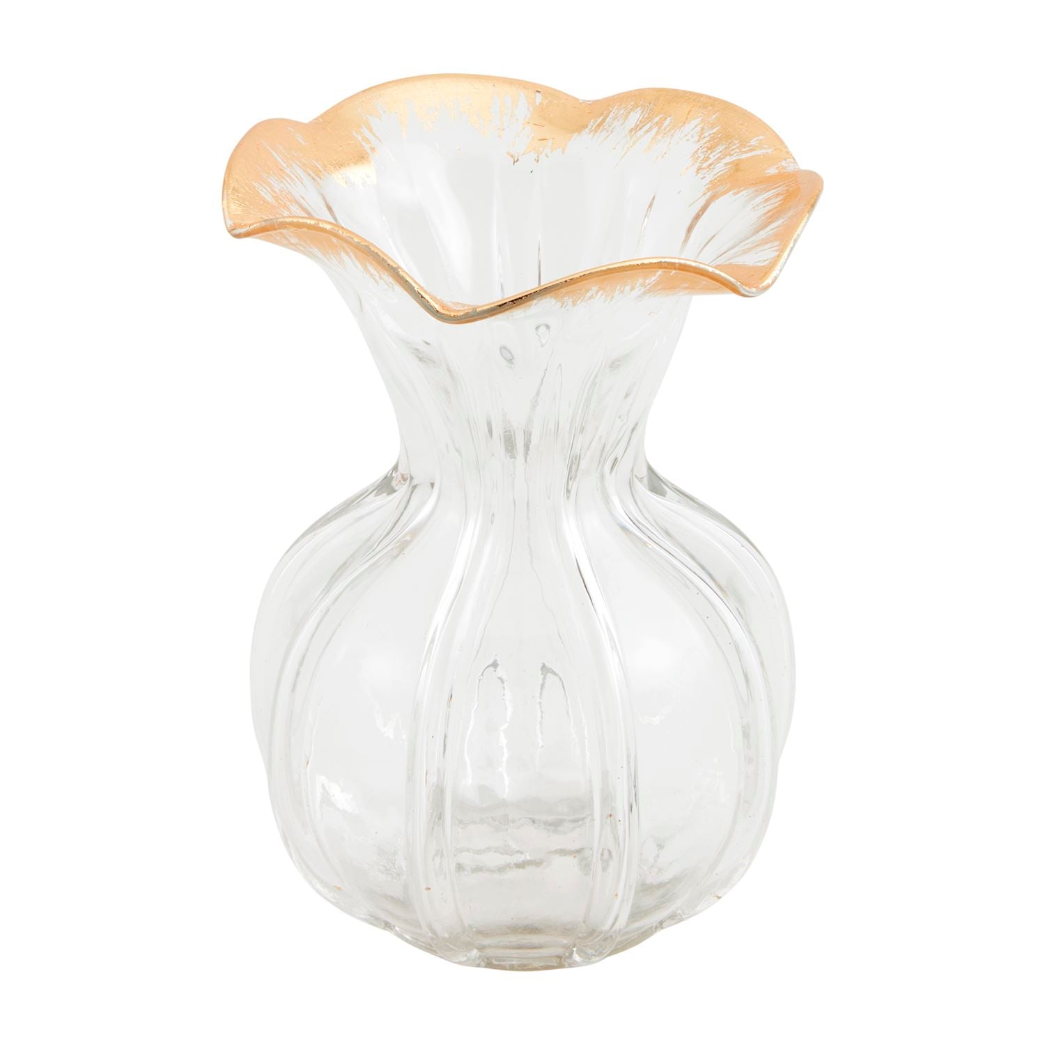 GOLD EDGE RUFFLE VASE
