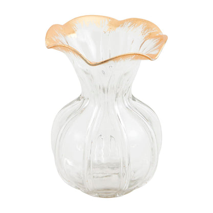 GOLD EDGE RUFFLE VASE