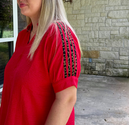 Pop of Leopard Top