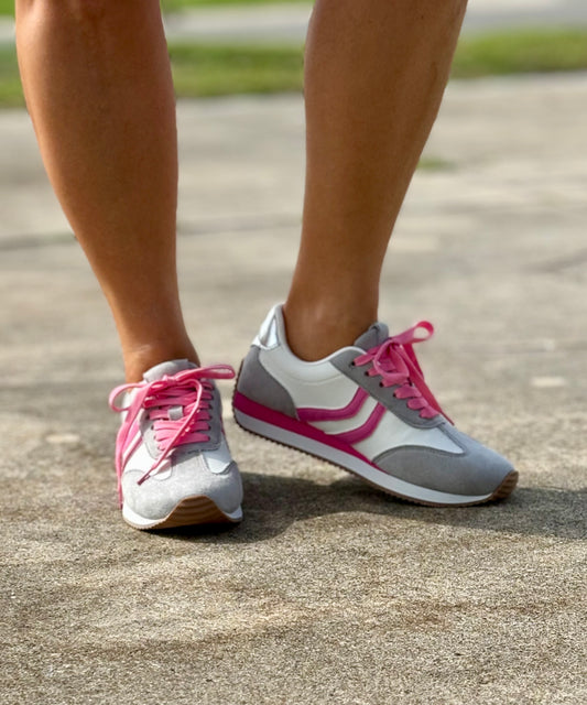 Kick Off Grey & Pink Combo Sneaker