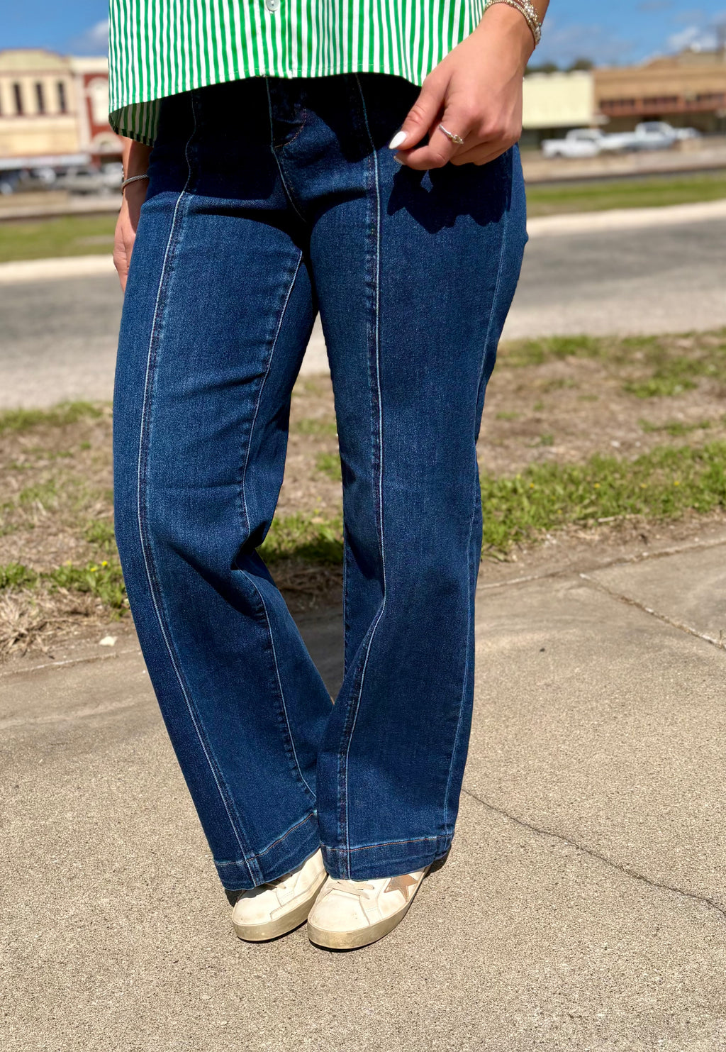 Runway Wide Leg Front Seam Jean
