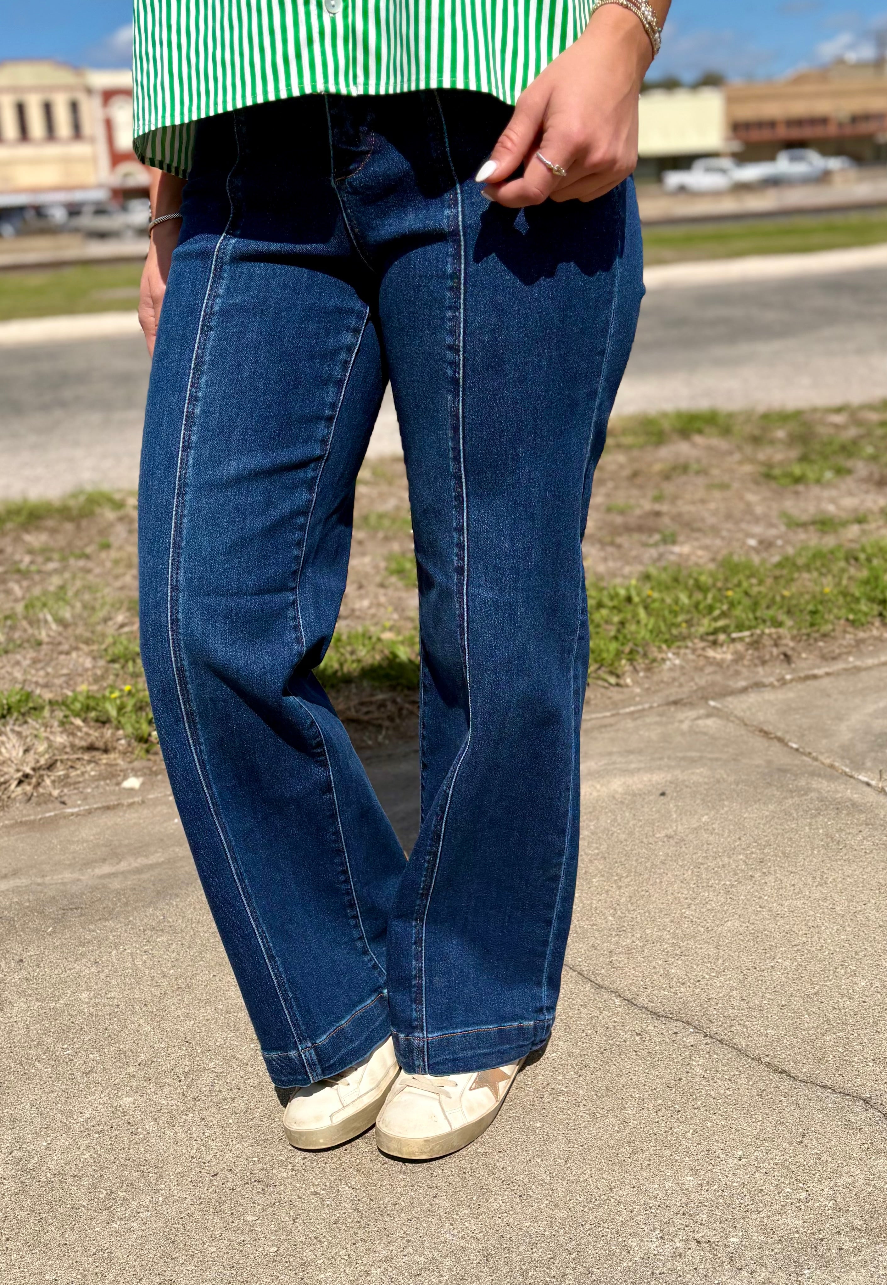 Runway Wide Leg Front Seam Jean