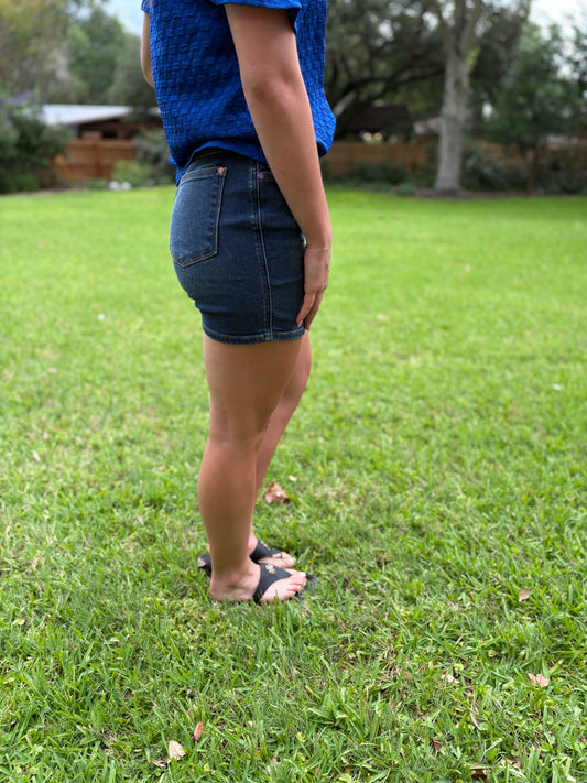 Wendi Denim Dark Wash Shorts by Judy Blue