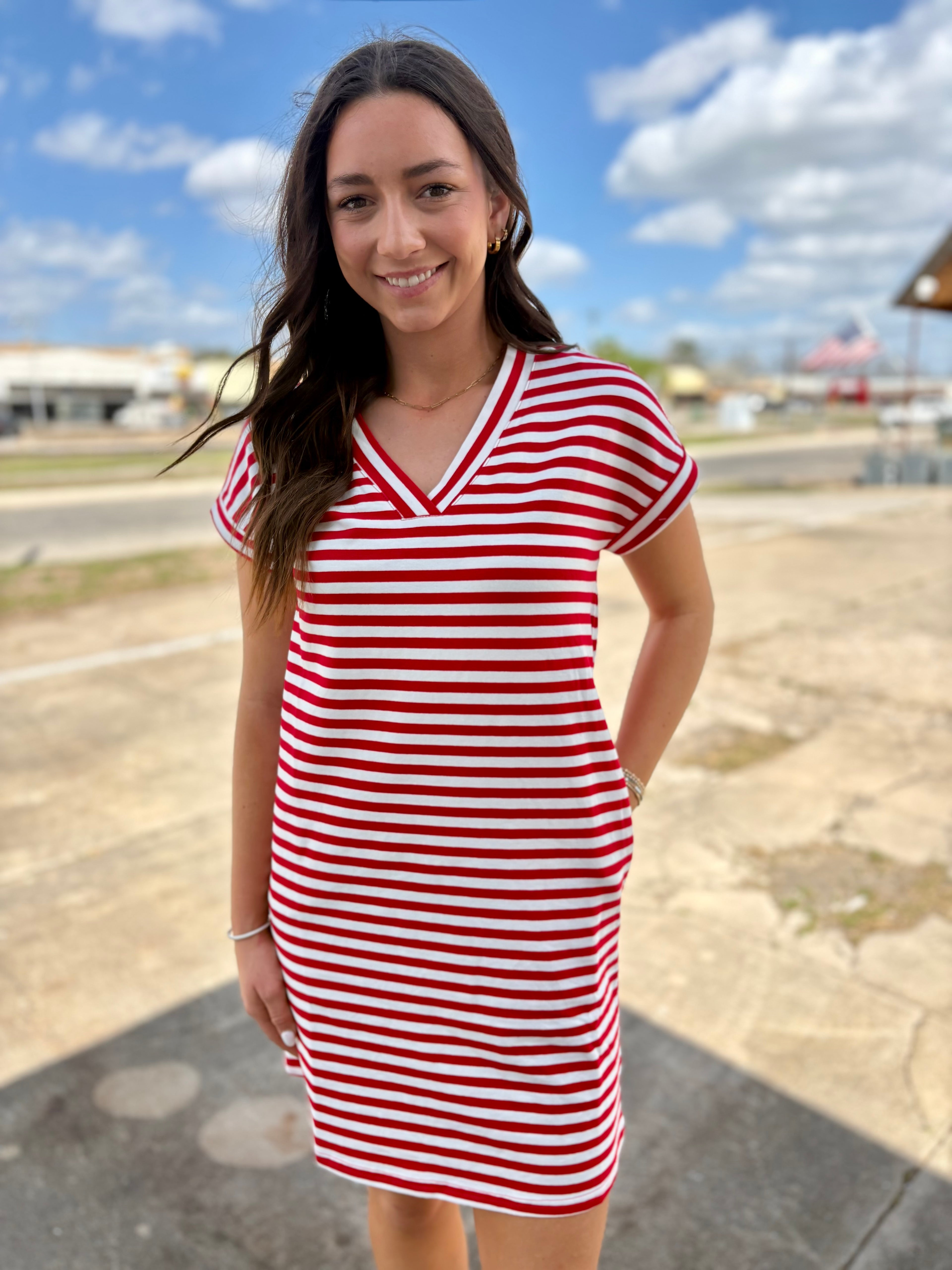 Red Stripe Everyday Dress