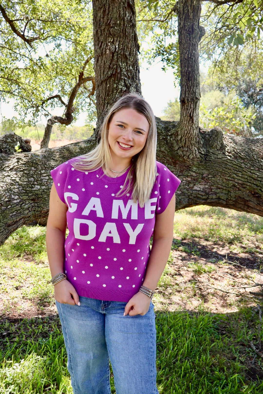 Polka Dot Game Day Top
