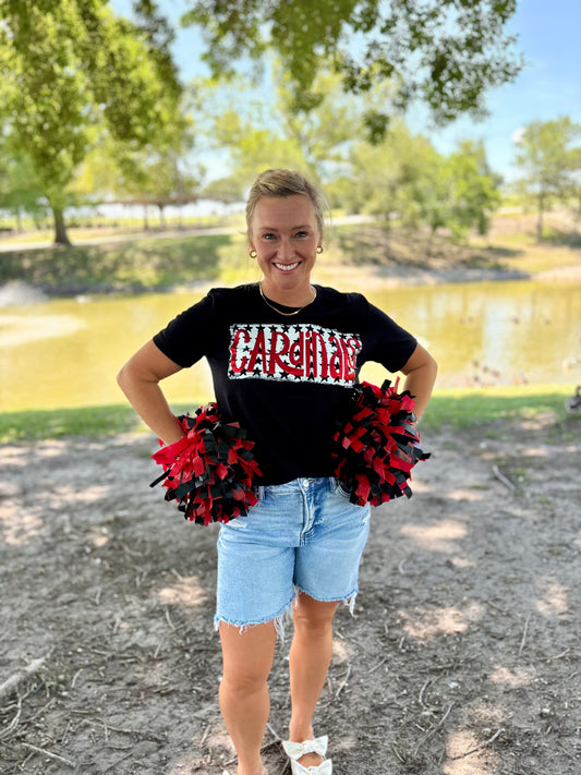 Metallic Puff Cardinals Tee