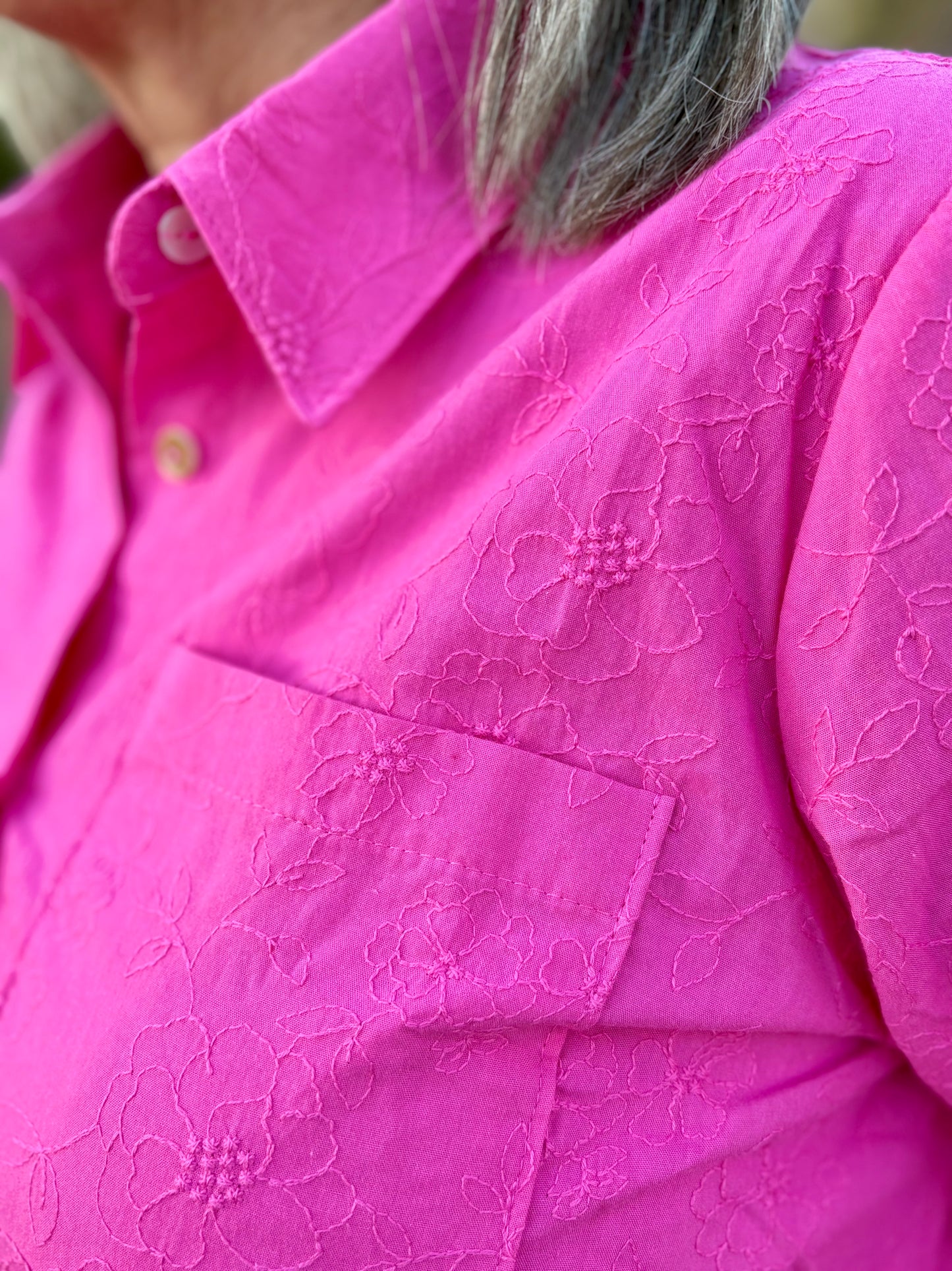 Pink Petals Button Down Top