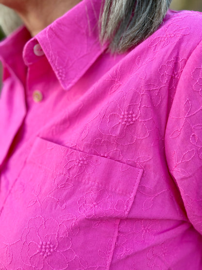 Pink Petals Button Down Top