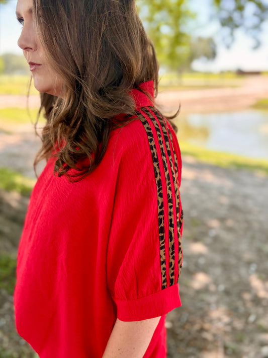 Pop of Leopard Top