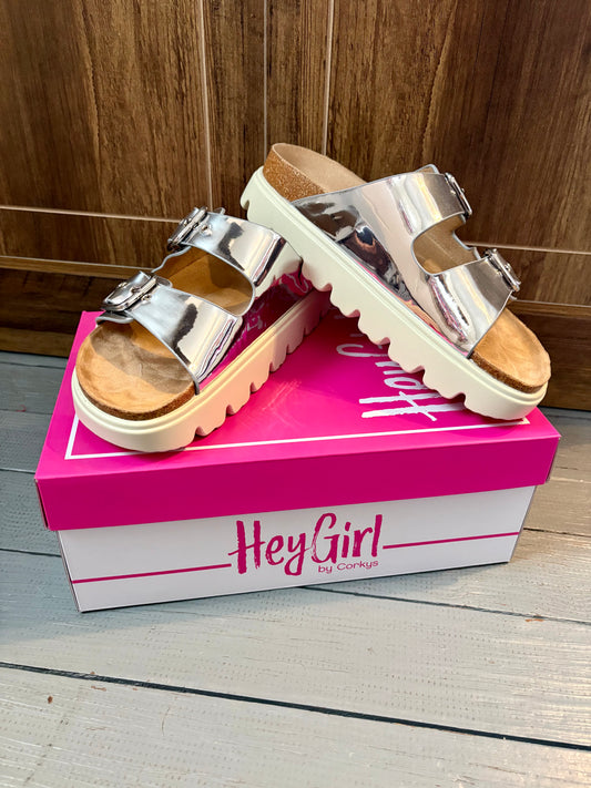 Rumor Has It - Silver Mirror Metallic Platform Sandal