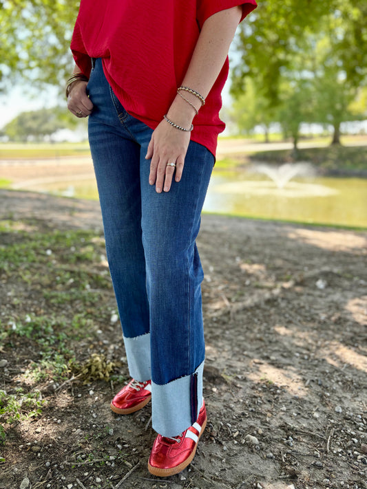 Red Stitch Dark Wash Jeans by Risen