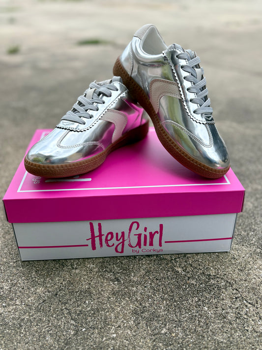 Rumor Has It in Silver Mirror Metallic Sneaker