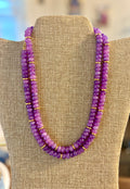 Purple Gemstone Necklace with Gold Accents