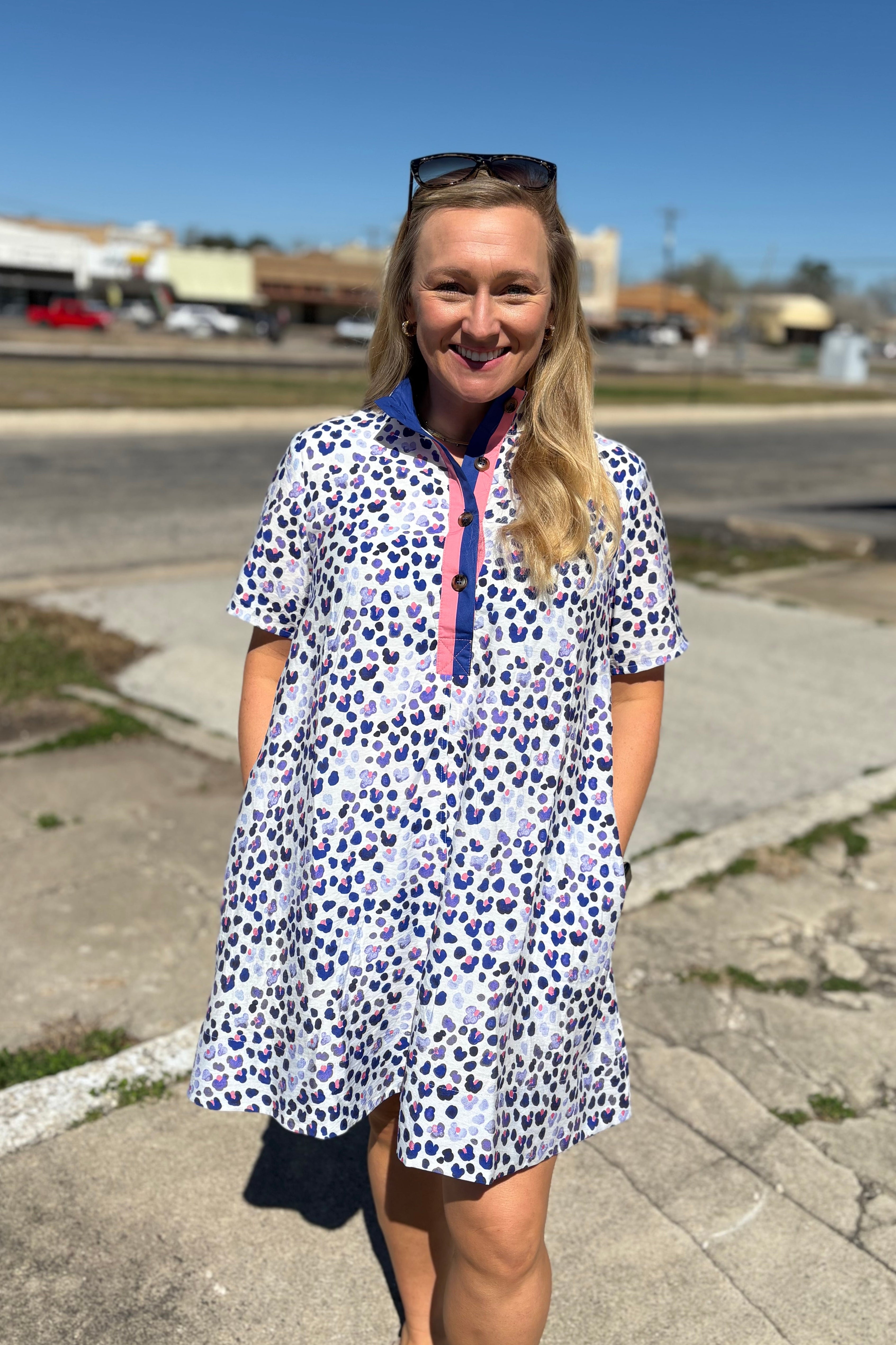 Bright Blue Leopard Dress