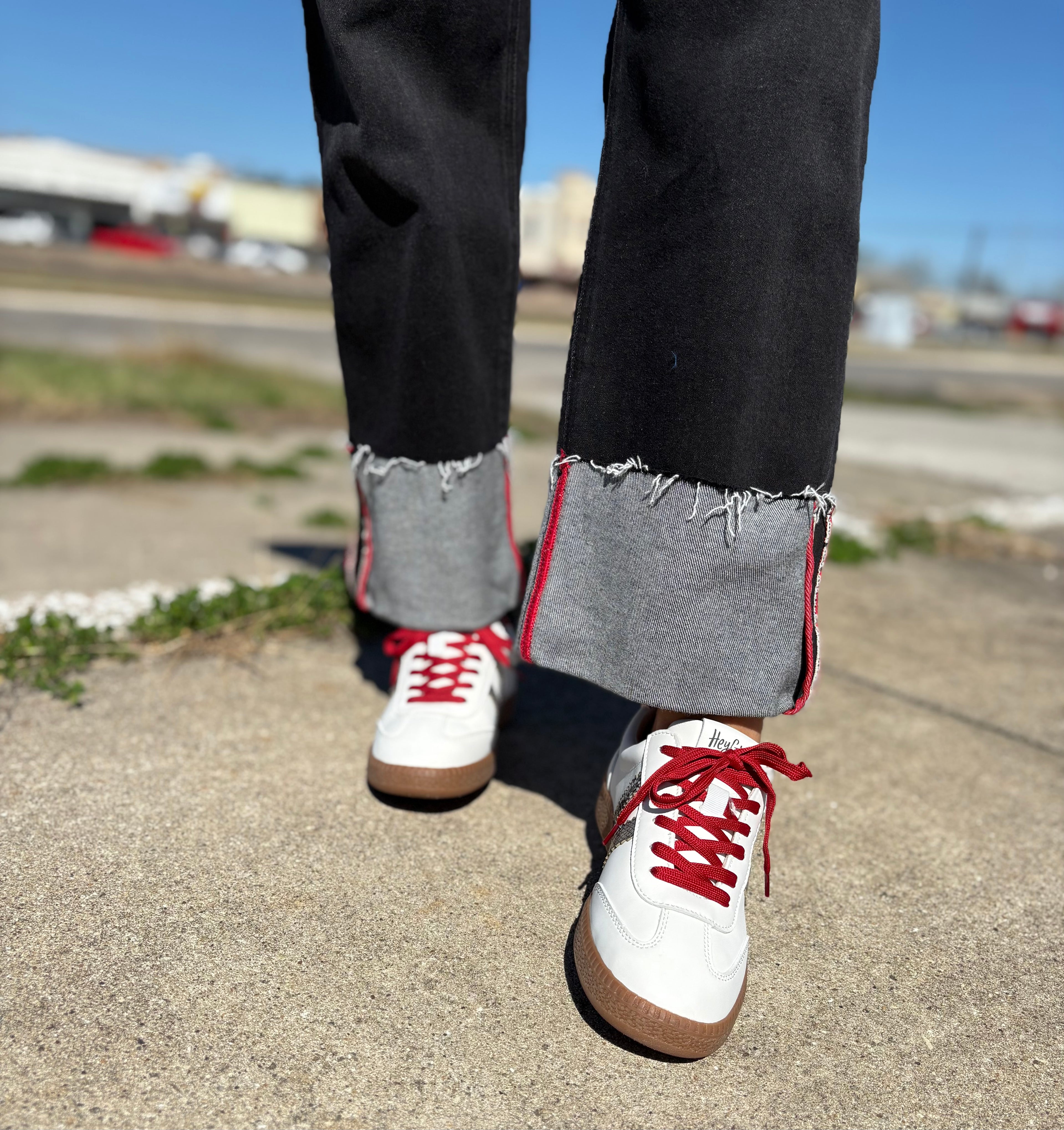 Heads Up White Snake Skin Sneaker