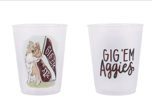 Texas A&M Mascot Frosted Cups Set