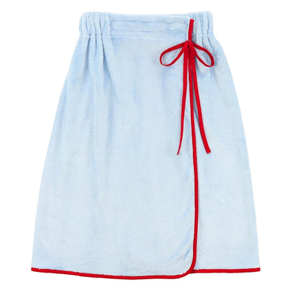 Spa Wrap - Blue + Red Droopy Bow