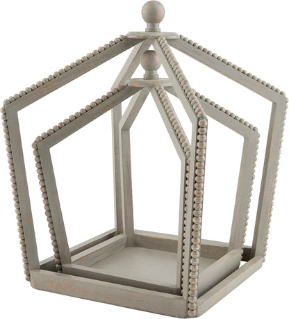 Grey Beaded Lantern Set