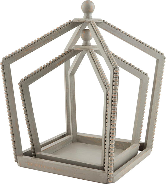 Grey Beaded Lantern Set