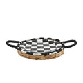 Black & White Check Platter & Basket Set by MudPie