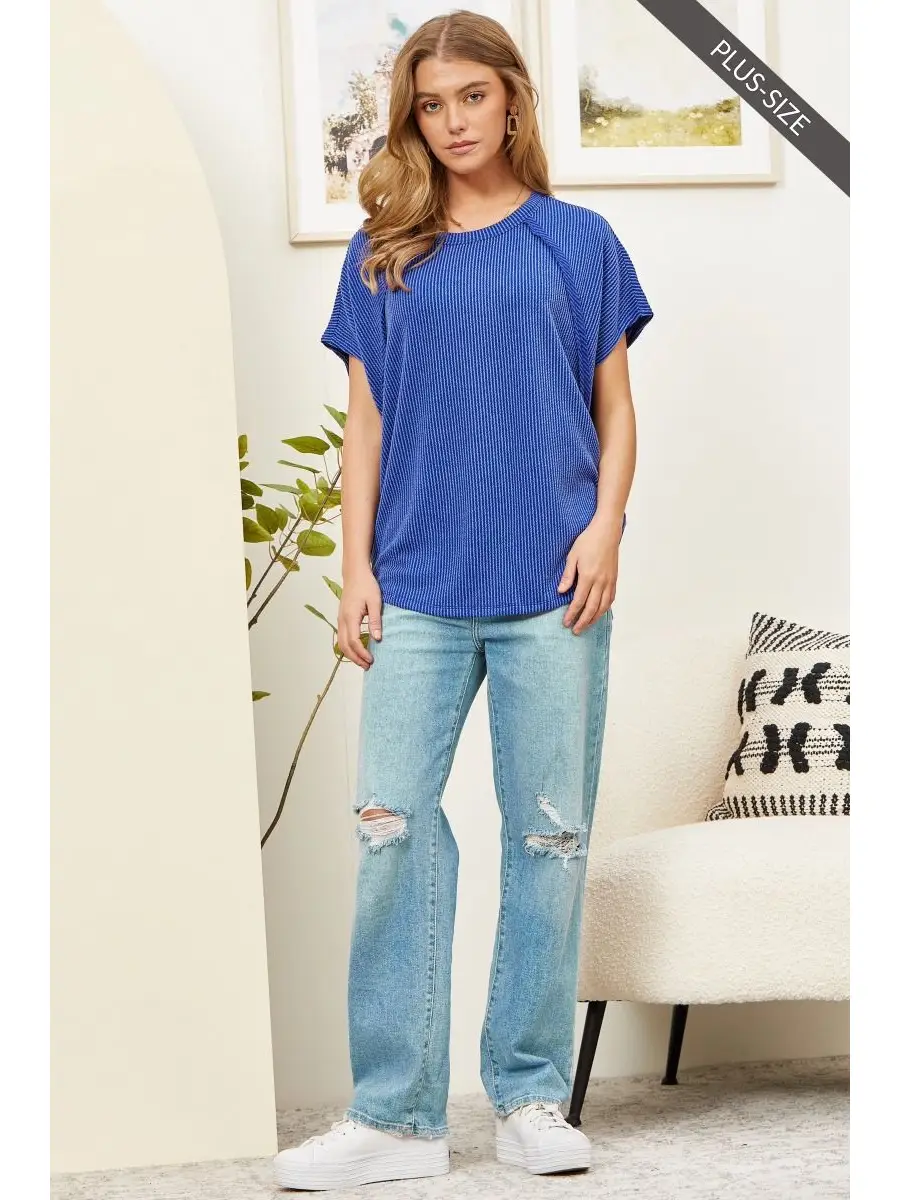 Nora Navy Plus Size Top