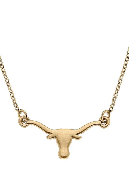 Texas Longhorns 24K Gold Plated Pendant Necklace