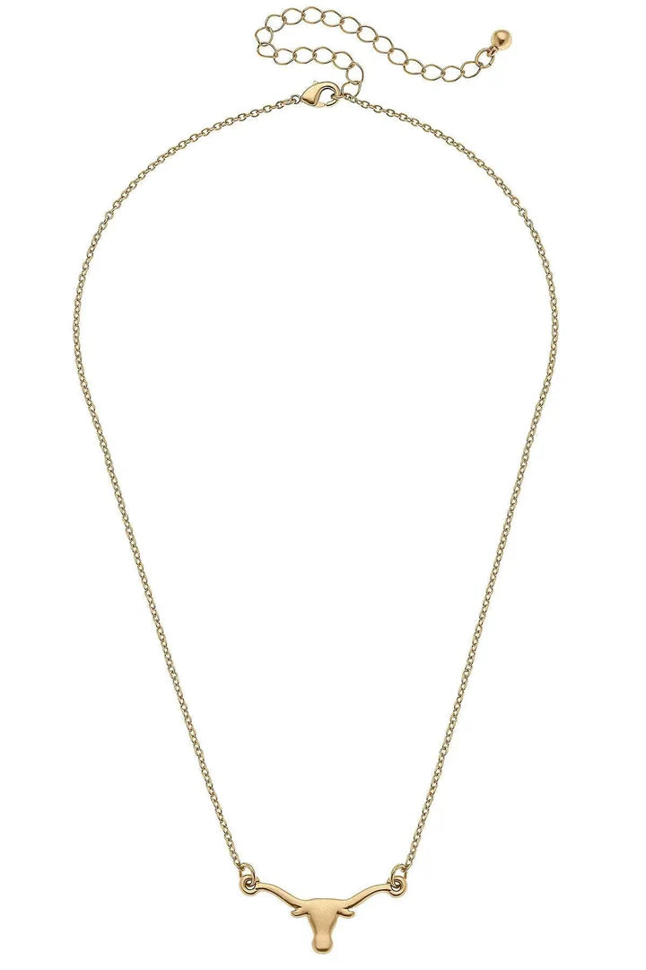 Texas Longhorns 24K Gold Plated Pendant Necklace