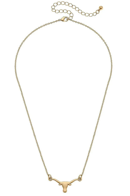 Texas Longhorns 24K Gold Plated Pendant Necklace